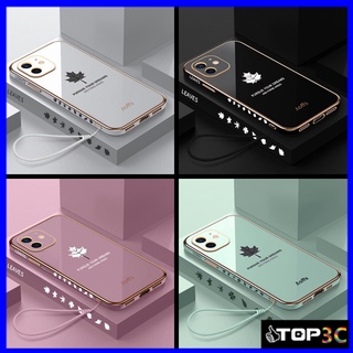 เคส iphone 11 เคส iphone 13 pro max เคส iphone 12 pro max เคส iphone 11 pro max เคสโทรศัพท์มือถือ ขอบตรง ลายใบเมเปิ้ล สําหรับ FY