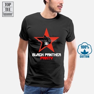 เสื้อยืดโอเวอร์ไซส์ใหม่ เสื้อยืด ผ้าฝ้าย 100% พิมพ์ลายโลโก้ Black Panther Party Malcolm X สีดํา 3Xl LHZYS-4XL