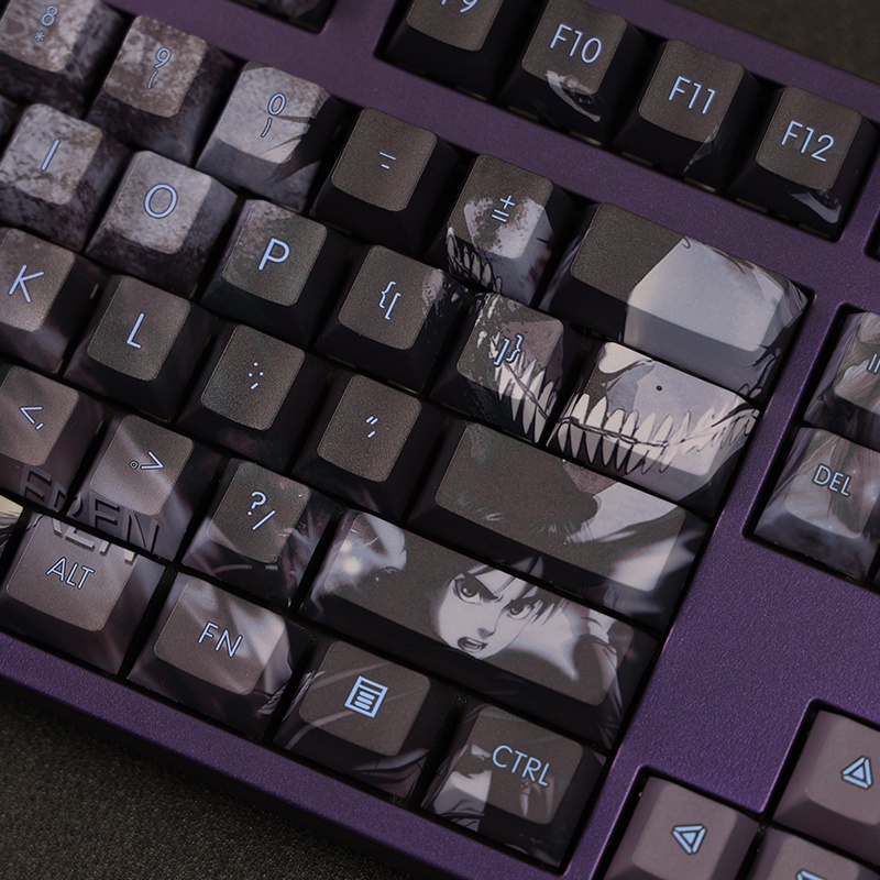 Attack on Titan keycap cherry Profile dark style อะนิเมะ PBT Dye sub คีย์บอร์ด keycap #7