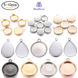 Beethoven จี้สเตนเลส 304 ทรงกลมแบน สีทอง 12 มม. รู 2.4 มม. ส…