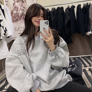 เสื้อกันหนาว แขนยาวลายตัวอักษรเกาหลี
