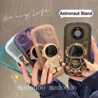 Soft Casing Xiaomi POCO M4 M5 4G 5G C40 F4 GT M3 X3 X4 Pro NFC Redmi A1 with Cute Astronaut Stand Candy Fine Hole Shockproof Back Cover Oval Clear Phone Case NKS 10