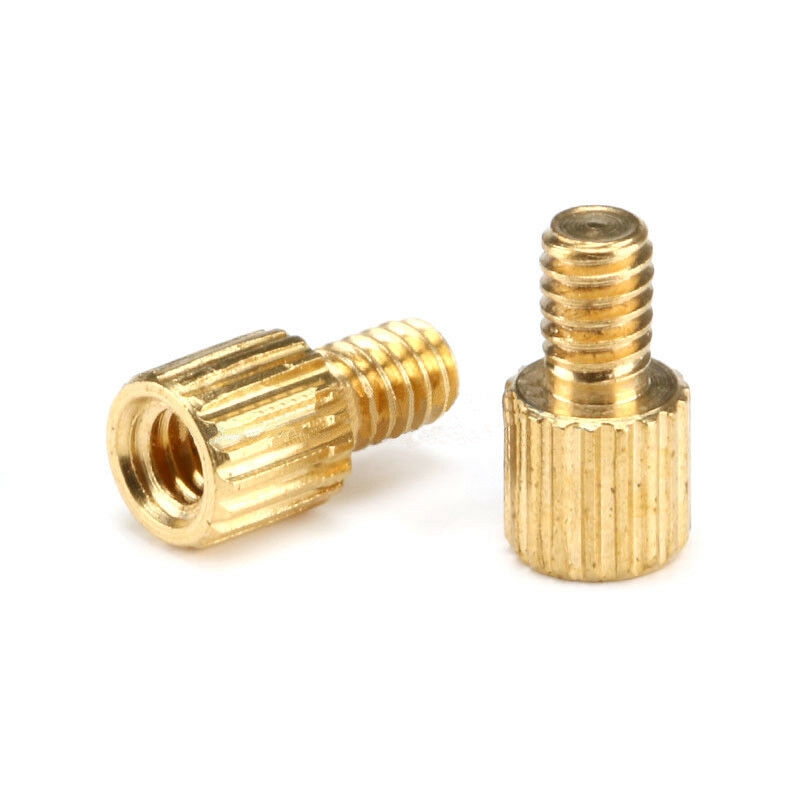 M2 Knurl อุปกรณ์ขาตั้งทองเหลืองทองเหลือง MaleToFemale พร้อมนัท