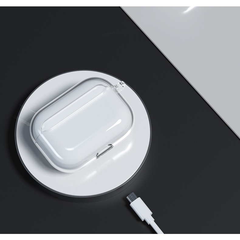 Airpods 3_Case สําหรับ Apple Airpods 3/ Airpods Pro หูฟัง TPU โปร่งใสพร้อมตะขอแขวน