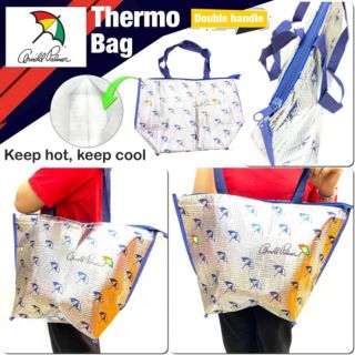 Thermo Bag กระเป๋าเก็บอุหภูมิ ร้อน/เย็น แบบสายสะพายคู่ ใบใหญ่ ใส่อาหารเครื่องด้านในปุเก็บความเย็น พร้อมซิปหลูดปิด
50*40