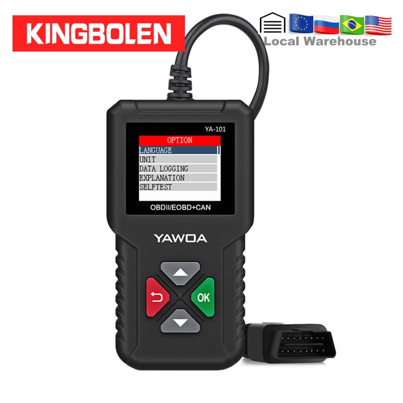 YA101 เครื่องอ่านรหัส OBDII/EOBD แบตเตอรี่ทดสอบ YA-101 เครื่องมือวินิจฉัยอัตโนมัติกราฟข้อมูล OBD2 จร