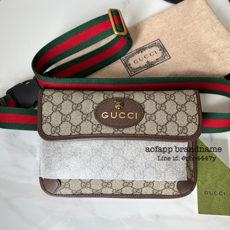 ของแท้💯 Gucci Neo GG Supreme belt bag น้ำตาล