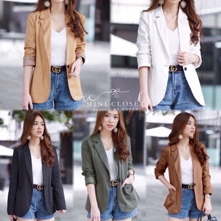 พร้อมส่ง🗞️ blazer ผ้ายีนส์ผสม canvas 🗞️mini closet