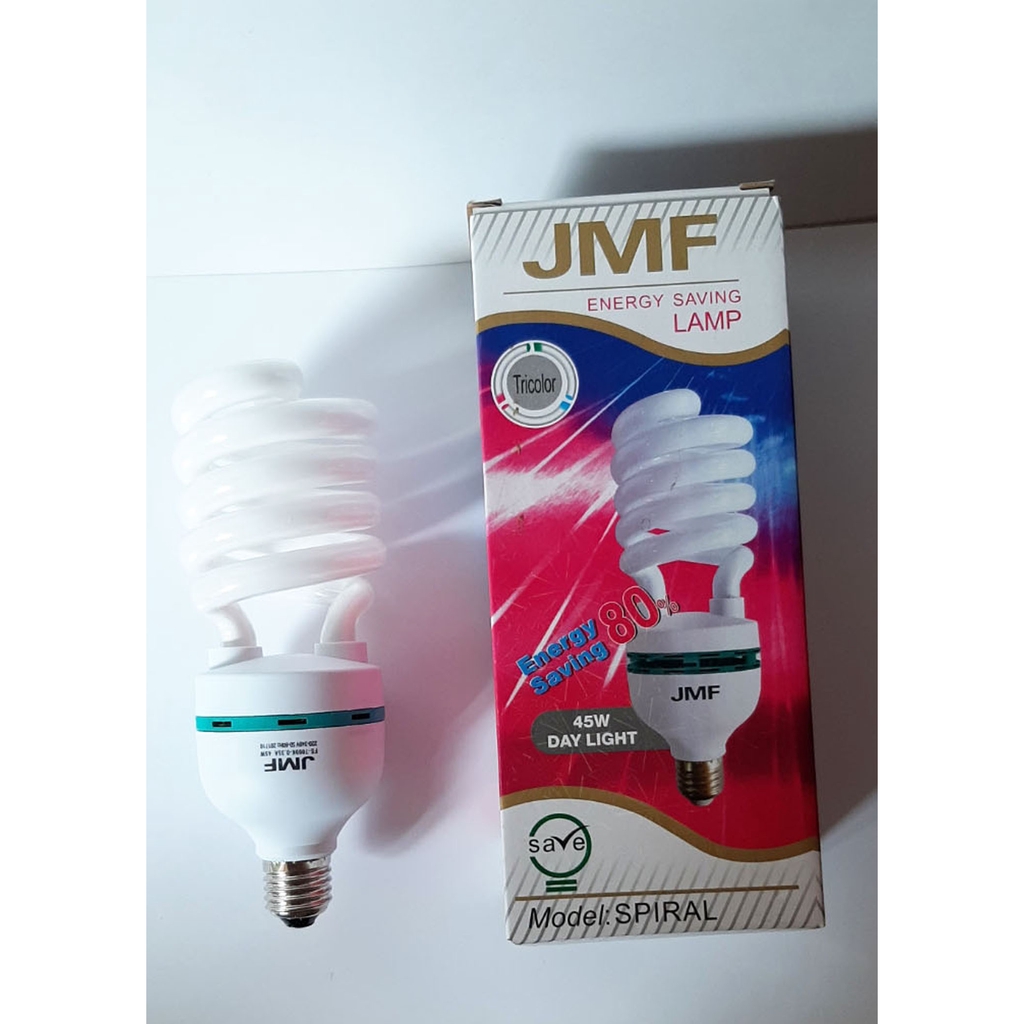JMF หลอดประหยัดไฟ 45w. JMF แสงขาว หลอดไฟ หลอดไฟทอร์นาโด