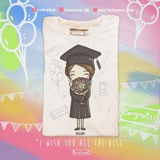 เสื้อคอตตอนลาย I wish u all the best 🎁