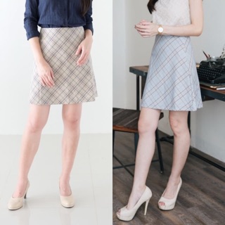 Plaid Panel Skirt