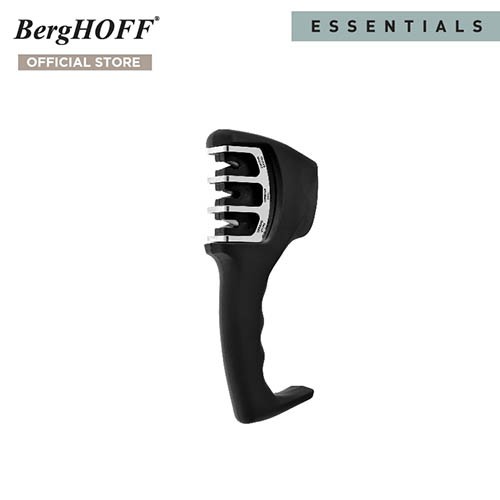 BergHOFF ที่ลับมีด 3 ขั้นตอนหินเพชร / เหล็กทังสเตน และ หินเซรามิก รุ่นEssential ทนทาน 20.5 x 5 x 7.5 ซม. สีดำ 1100033