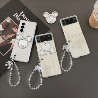 ใหม่ เคสโทรศัพท์มือถือ PC แบบแข็ง ใส กันกระแทก มีป็อบอัพกระจก สําหรับ Samsung Galaxy Z Flip 4 5G Flip 3 Z Flod 3