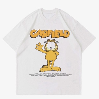 เสื้อยืดสีขาวเสื้อยืด ลายแมว GARFIELD THE CAT สไตล์วินเทจ | เสื้อยืด ลายการ์ตูน VINTAGE ยุค 90 | ชุดเสื้อผ้า ลายการ์ตูน