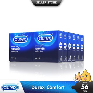 Durex Comfort ถุงยางอนามัย ใหญ่พิเศษ ผิวเรียบ ขนาด 56 มม. บรรจุ 12 กล่อง (36 ชิ้น)