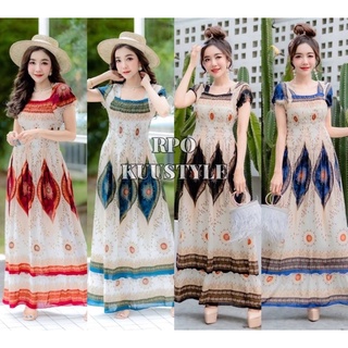 เดรสสาวอวบ ผ้าพริ้วใส่สบายๆ