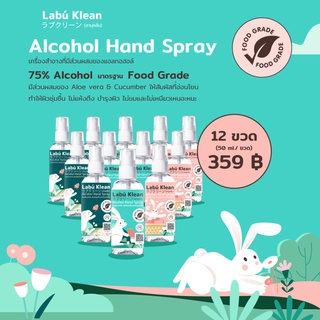 Pack 12 ขวด Hand Spray แอลกอฮอล์ 75% กลิ่นหอมมิ้นท์ พรีเมียม ฟู๊ดเกรด Premium Food grade labu klean