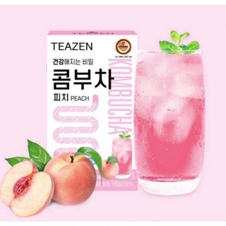 TEAZEN Kombucha Peach. (พร้อมส่ง)  (จองกุกแนะนำชาคอมบุชา) รสใหม่เข้าแล้ว