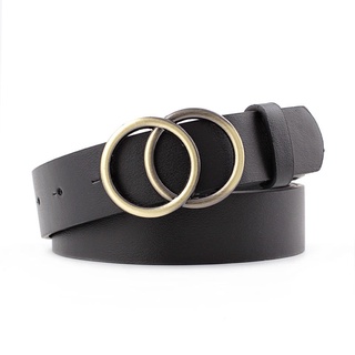 เข็มขัด สไตล์เกาหลี belt  สีดำ แฟชั่นสำหรับผู้หญิง และผู้ชาย 105cm