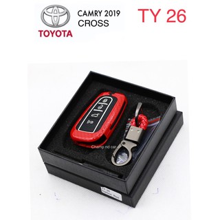 🚗เคสสแตนเลสลายเคฟล่าสีแดงตรงรุ่นรถTOYOTA Camry,Cross🚙