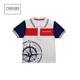 Chelsee เสื้อโปโล เด็กผู้ชาย แขนสั้น รุ่น 127783 พิมพ์ลาย อายุ 3-11 ปี ผ้า Cotton 100% เสื้อผ้าเด็กโต เสื้อโปโลเด็ก