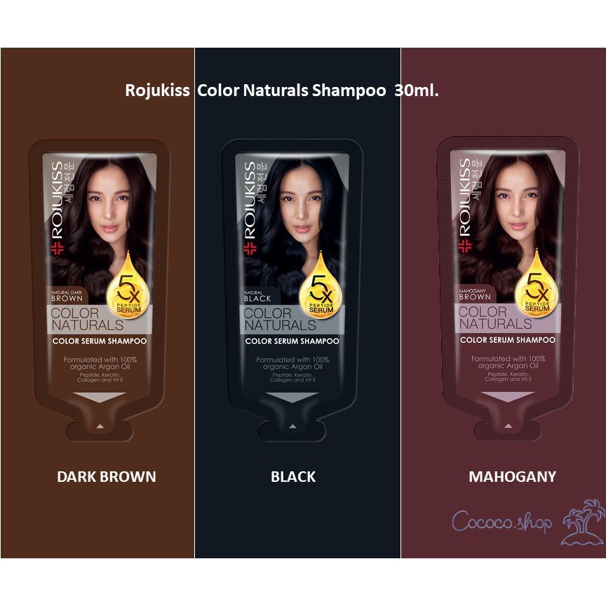 Rojukiss Color Naturals Shampoo โรจูคิส แชมพู เซรั่ม เปลี่ยนสีผม ปิดผมขาว  30ml. สมุนไพร เกาหลี | Shopee Thailand