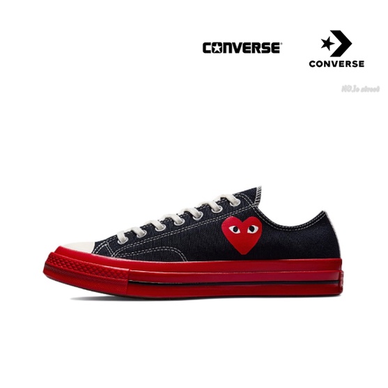 Comme des Garcons PLAY x Converse Chuck Taylor All Star 1970s OX low Rei Kawakubo Black Red ของแท้ 100% แนะนำ
