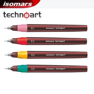 ISOMARS ปากกาเขียนเขียนแบบ Technoart ขนาด 0.1 0.2 0.3 0.5  (ราคาต่อ 1 ด้าม)