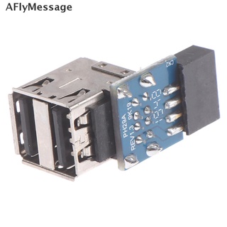 อะแดปเตอร์เมนบอร์ด AFM 9-Pin เป็น 2 พอร์ต Usb 2.0 A Female