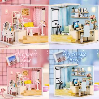 พร้อมส่ง บ้านตุ๊กตา DIY house มีฝาครอบกันฝุ่น