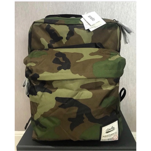 🌿New Anello Backpack 🎒 ลายทหาร