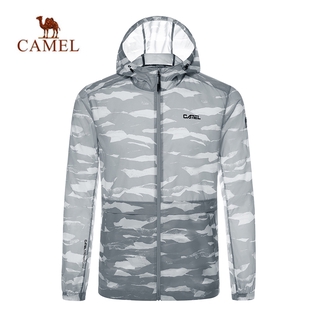 CAMEL เสื้อแจ็คเก็ตแขนยาวมีฮู้ดระบายอากาศสําหรับผู้ชาย