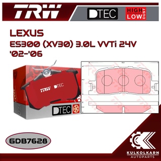 ผ้าเบรคหลัง TRW สำหรับ LEXUS ES300 (XV30) 3.0L VVTi 24V 02-06 (GDB7628)