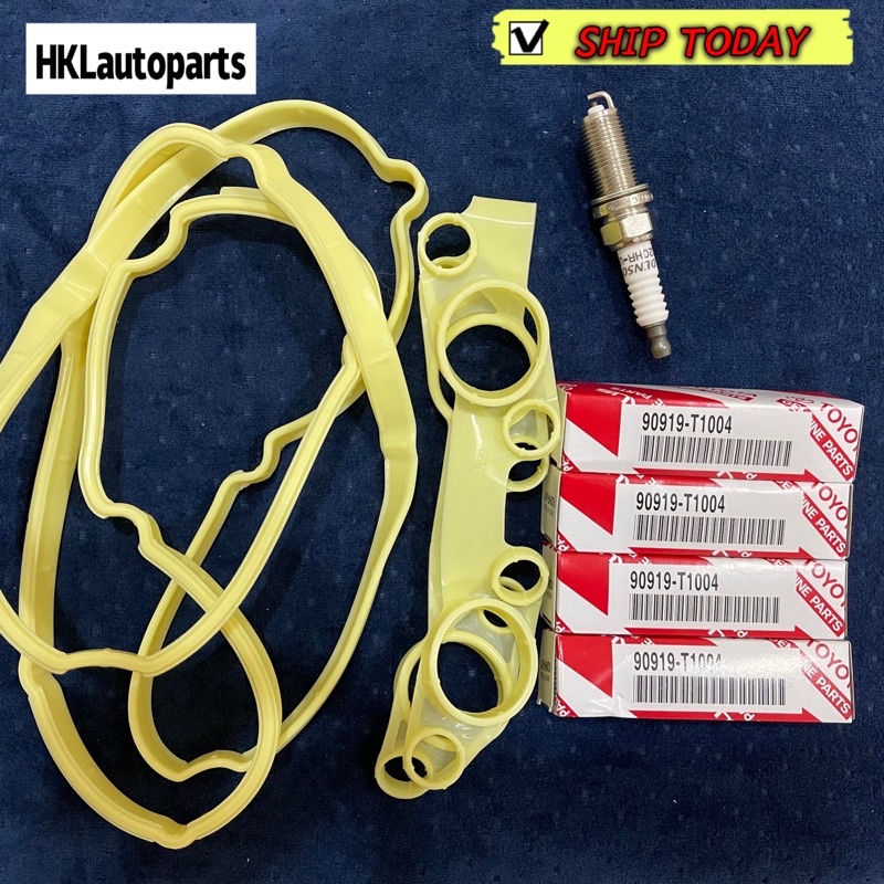 DENSO TOYOTA FORTUNER INNOVA TGN40 TGN51 SPARK PLUG+ปะเก็นฝาครอบวาล์วซิลิโคน K20HR-U11(90919-T1004)4