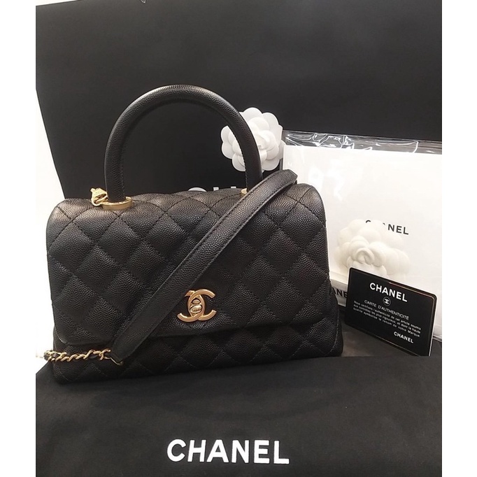 Used like new Chanel 9.5” caviar coco ghw holo24