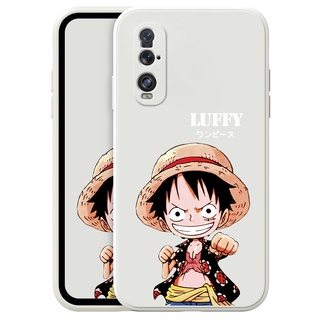 เคสโทรศัพท์มือถือ ลายการ์ตูนลูฟี่น่ารัก สําหรับ OPPO F11 Pro F9 Find X3 X2 Pro 5G Phone Casing  Silicon Fashion Camera Lens Protector Full Cover simple Liquid silicone Cases