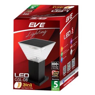 ไฟหัวเสา SOLAR EVE 589230 5 วัตต์ สีดำ