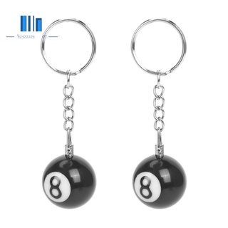 2x billiard ball key chain key ring happy No. 8