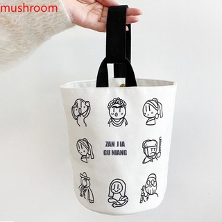 【mushroom】กระเป๋าใส่กล่องอาหารกลางวันลายการ์ตูนสไตล์ญี่ปุ่นสําหรับผู้หญิง