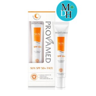 Provamed Sun Face SPF50+ PA++++ โปรวาเมด ครีมกันแดด ขนาด 30 ml สีขาว 13383 / สีเบจ 13382