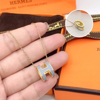 สร้อยคอ hermes พร้อมส่ง🎉ตรงปก งานสแตนเลส 💯 สร้อยคอจี้ลงยา สร้อยลงยา ใส่ไม่แพ้ไม่ดำ