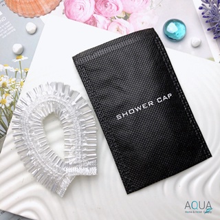 [แพ็คชนิดละ100ชิ้น] หมวกอาบน้ำโรงแรม รุ่น black non woven Shower cap ของใช้ในโรงแรม ของโรงแรม อเมนิตี้ Hotel Amenities