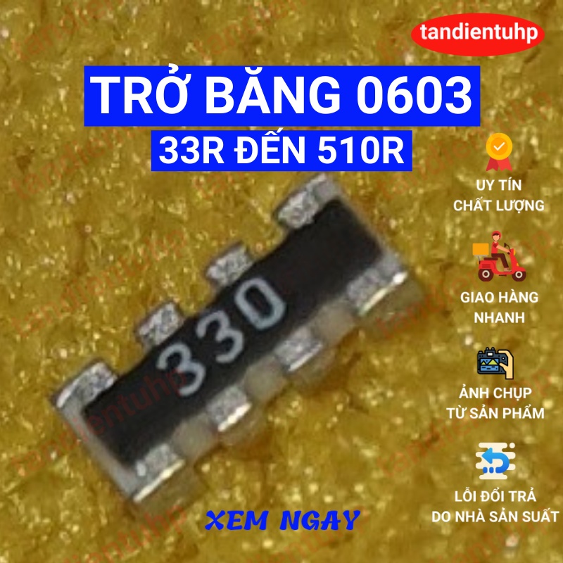 100 สติ๊กเกอร์, เทป RESISTORS 0603*4, 0603x4 (25 เส้น x 4 เส้น) 33R, 47R, 51R, 100R, 200R, 220R, 300