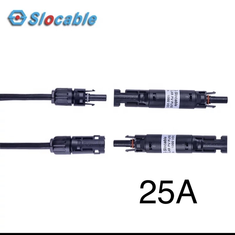 Sclocable Solar Panel ฟิวส์ 25A MC4 ฟิวส์ผู้ถือ PV ผลิตภัณฑ์ PPO กันน้ํา IP67 DC 1000V