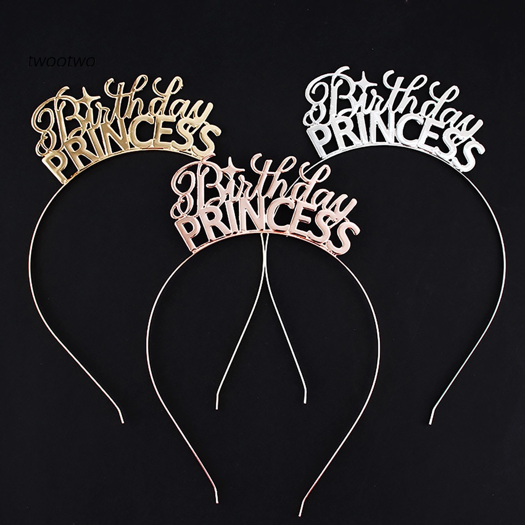TT Happy Birthday Girl ที่คาดผม Sweet Party Tiara จัดแต่งทรงผม Rhinestone ผม Hoop