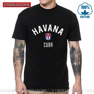 เสื้อยืด พิมพ์ลายธง Havana Cuba สไตล์วินเทจ แฟชั่นฤดูร้อน