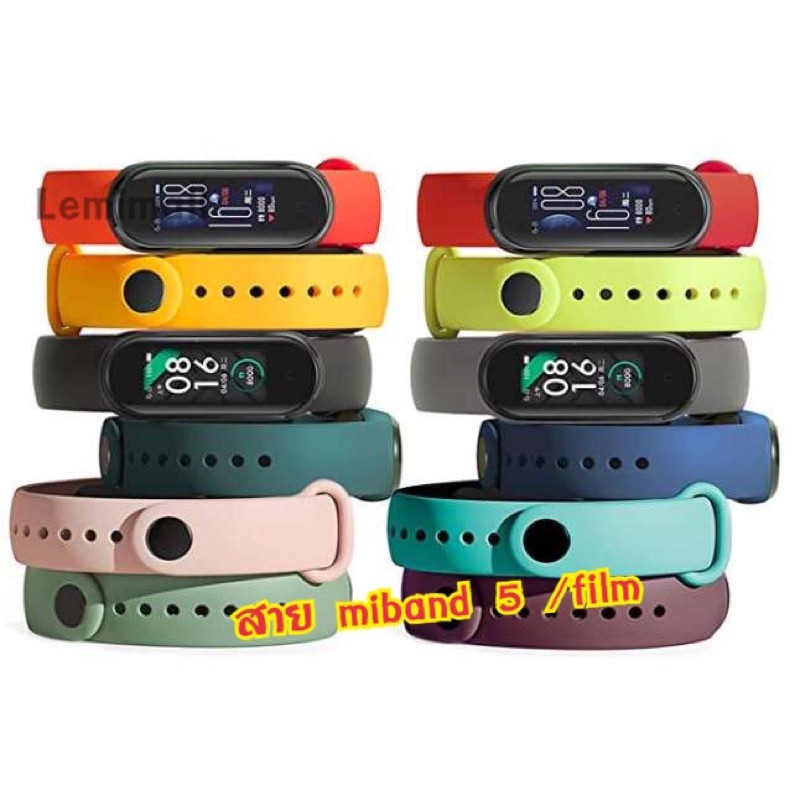 film miband5 xiaomi miband 6 สาย miband6 สายเสริม mi band 5 พร้อมส่ง ร้านไทย สายนิ่ม คุณภาพดี มี่แบนMiband 4 /3