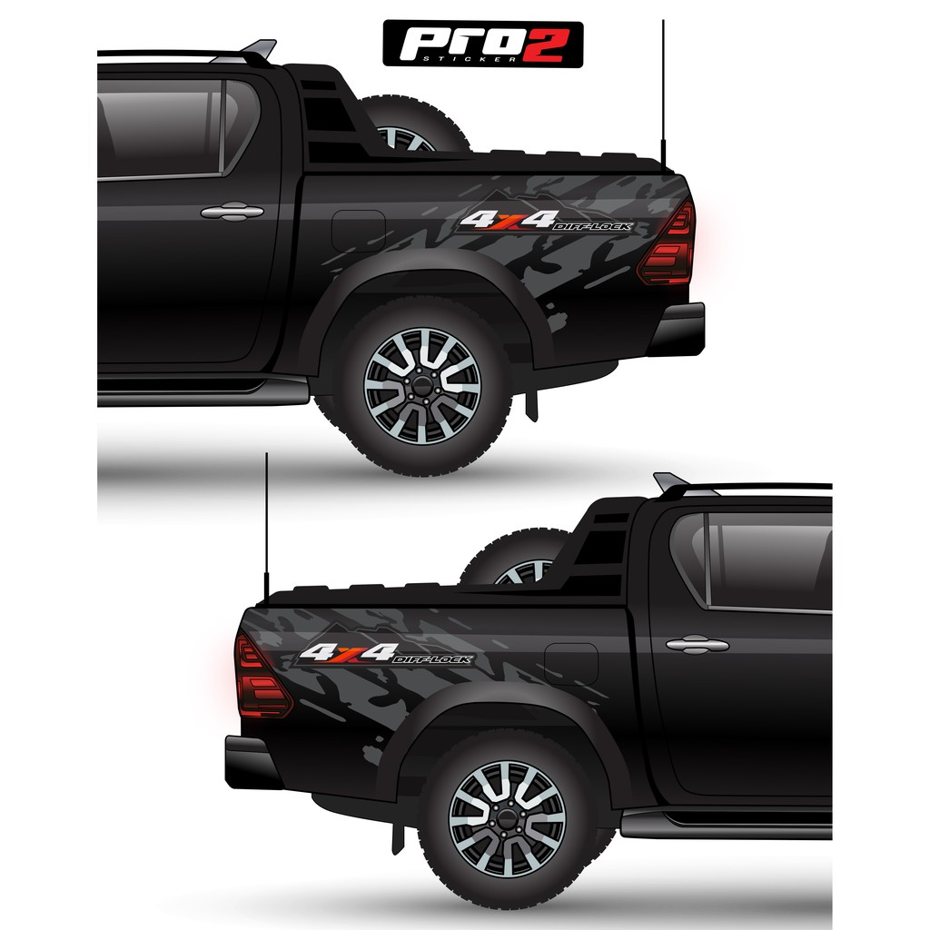 stickers สติ๊กเกอร์แก้มท้ายรถกระบะ stickers 4x4 สติ๊กเกอร์ติดแต่งรถยนต์ กระบะได้ทุกรุ่น ขนาด 156x68 