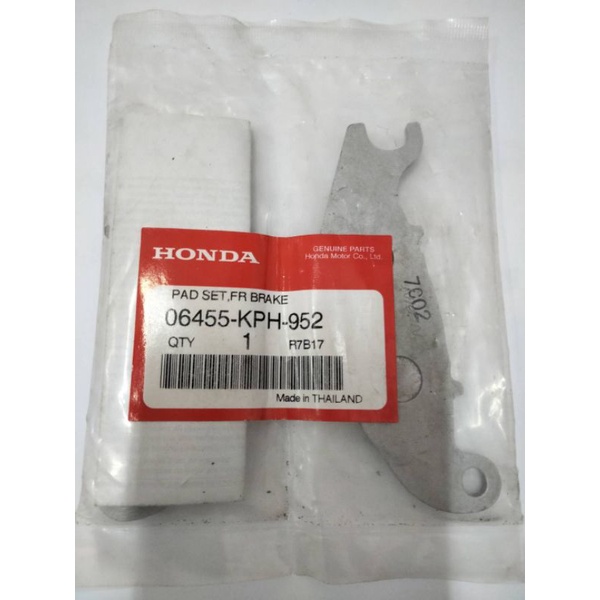 ชุดผ้าดิสก์เบรกหน้า NISIN รุ่น เวฟ125, เวฟ100, แท้เบิกศูนย์100% ( 06455-KPH-952 )