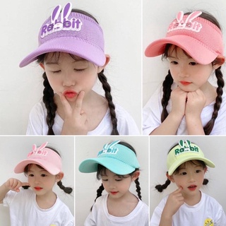 พร้อมส่ง หมวกกันแดดสำหรับเด็กลายกระต่าย หมวกแก๊ปสำหรับเด็ก ฟรีไซส์ ยืดตามหัว ผ้าไหมพรม ยืดได้เยอะ